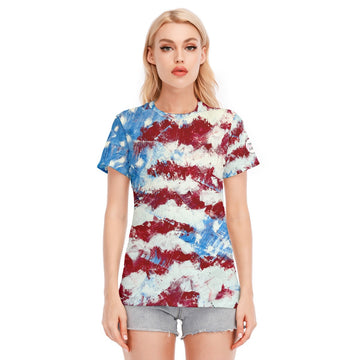 All-Over Print Women's Round Neck T-Shirt | 190GSM Cotton